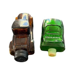 VINTAGE 1950s AVON men’s Colorful Glass Car Cologne Bottle Set (empty)